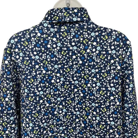 ADDISON BAY Everyday Pullover Courtside Multi Blue Turtle Neck Bottom Zip XS NEW - Picture 9 of 15